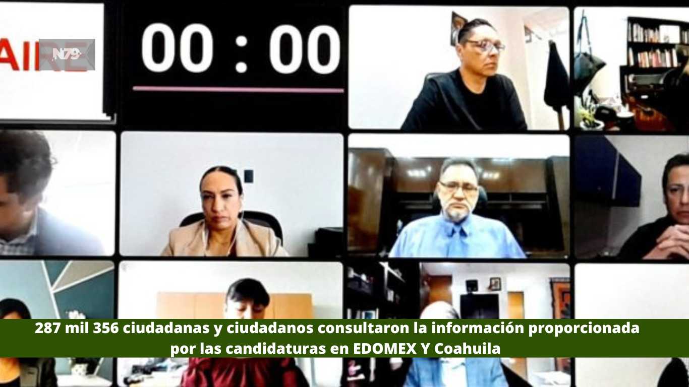 287 mil 356 ciudadanas y ciudadanos consultaron la información proporcionada por las candidaturas en EDOMEX Y Coahuila