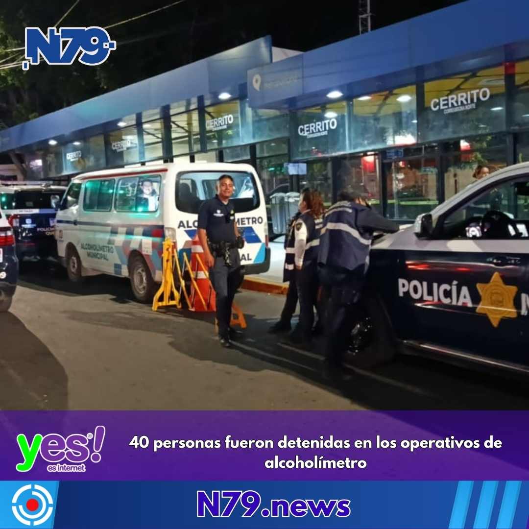 40 personas fueron detenidas en los operativos de alcoholímetro