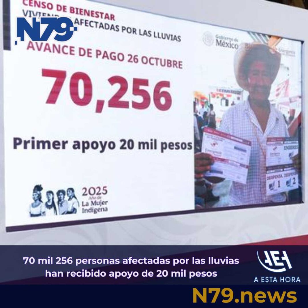 70 mil 256 personas afectadas por las lluvias han recibido