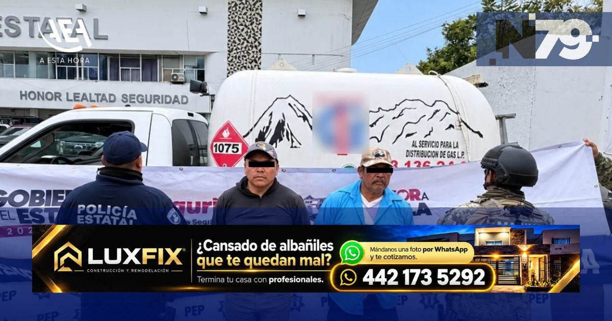 Aseguran pipa con Gas LP en Puebla
