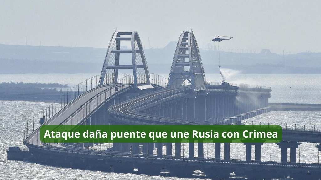 Ataque daña puente que une Rusia con Crimea