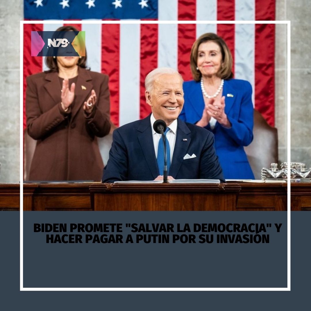 Biden promete salvar la democracia y hacer pagar a Putin por su invasión