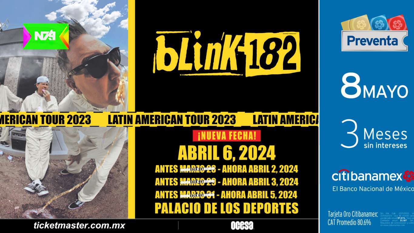 Blink-182 revela nuevas fechas de sus conciertos en CDMX