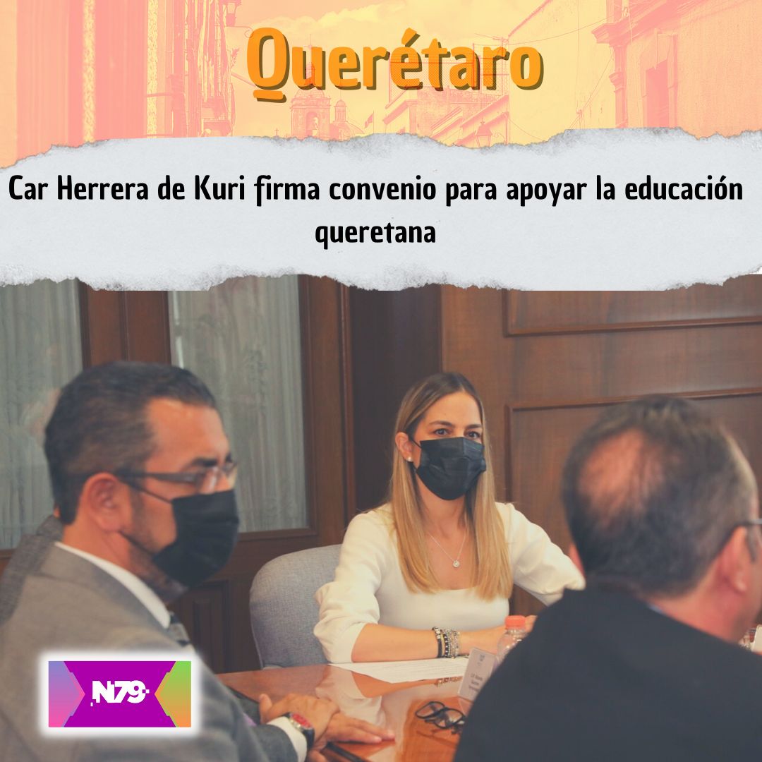 Car Herrera de Kuri firma convenio para apoyar la educación queretana