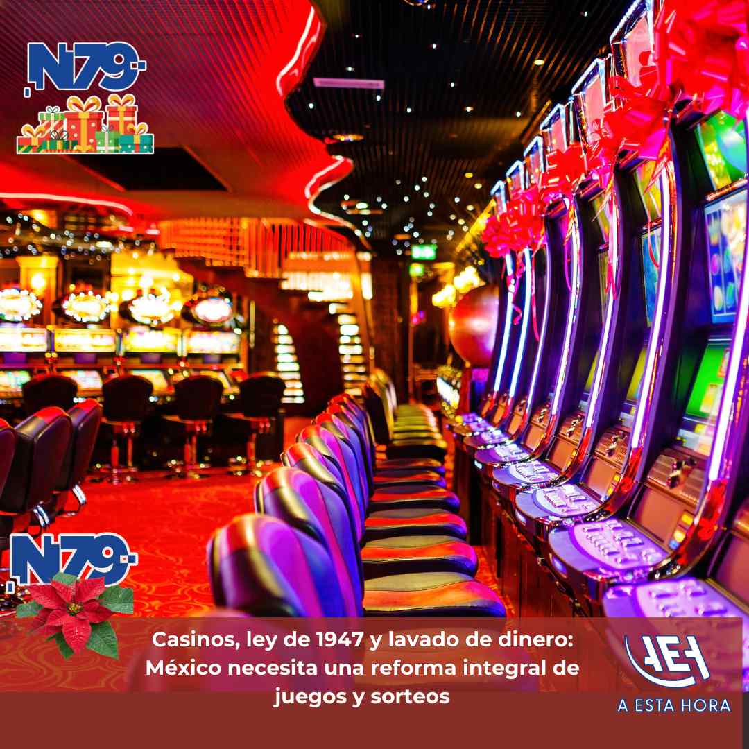 Casinos, ley de 1947 y lavado de dineroMéxico necesita una reforma integral de juegos y sorteos
