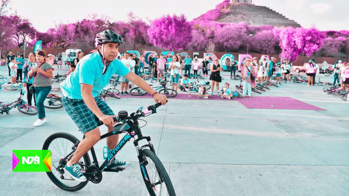Celebran Día Internacional de la Bicicleta con función de cine y bici monumental en Corregidora