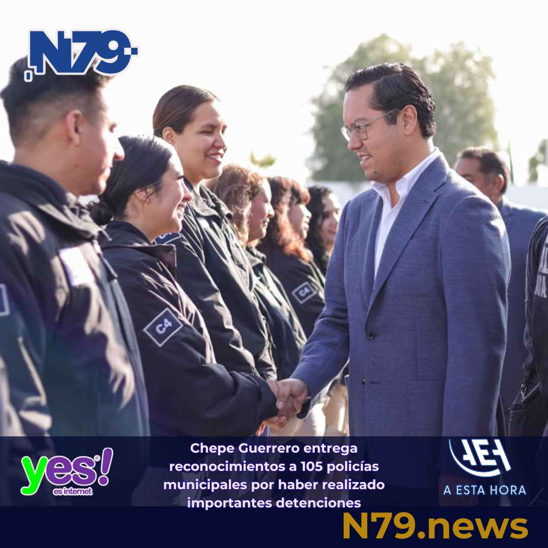 Chepe Guerrero entrega reconocimientos a 105 policías municipales por haber realizado importantes detenciones
