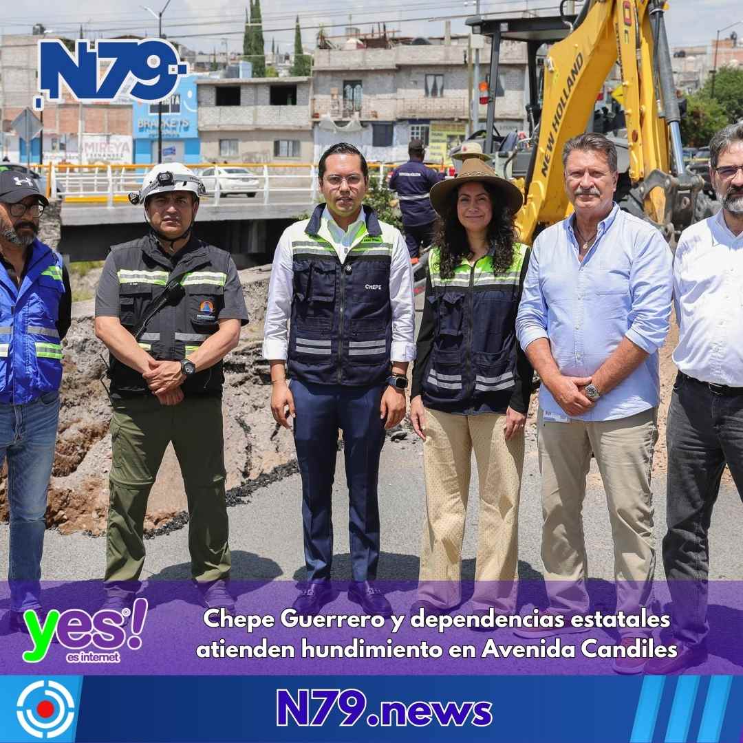 Chepe Guerrero y dependencias estatales atienden hundimiento en Avenida Candiles