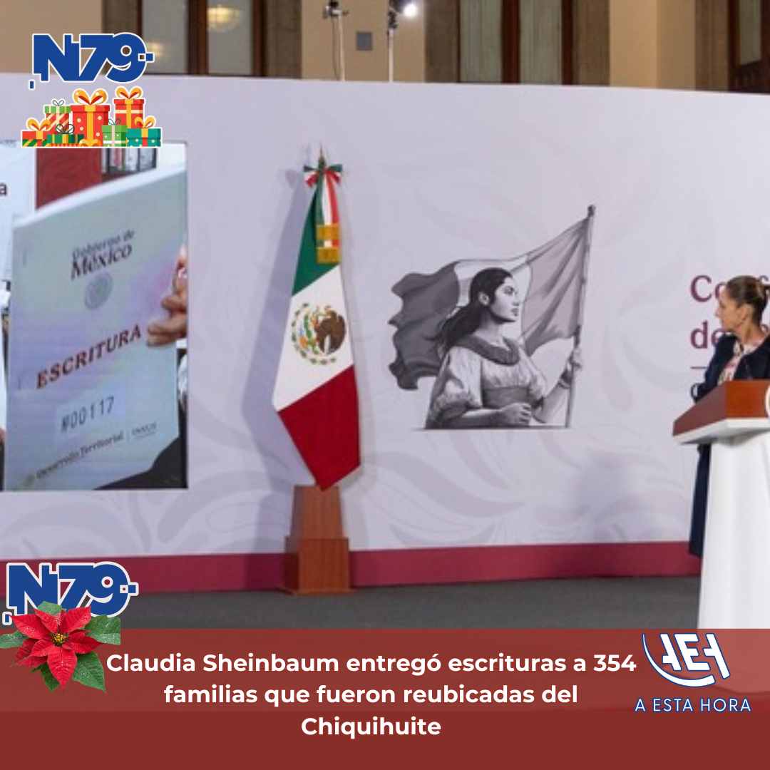 Claudia Sheinbaum entregó escrituras a 354 familias que fueron reubicadas del Chiquihuite