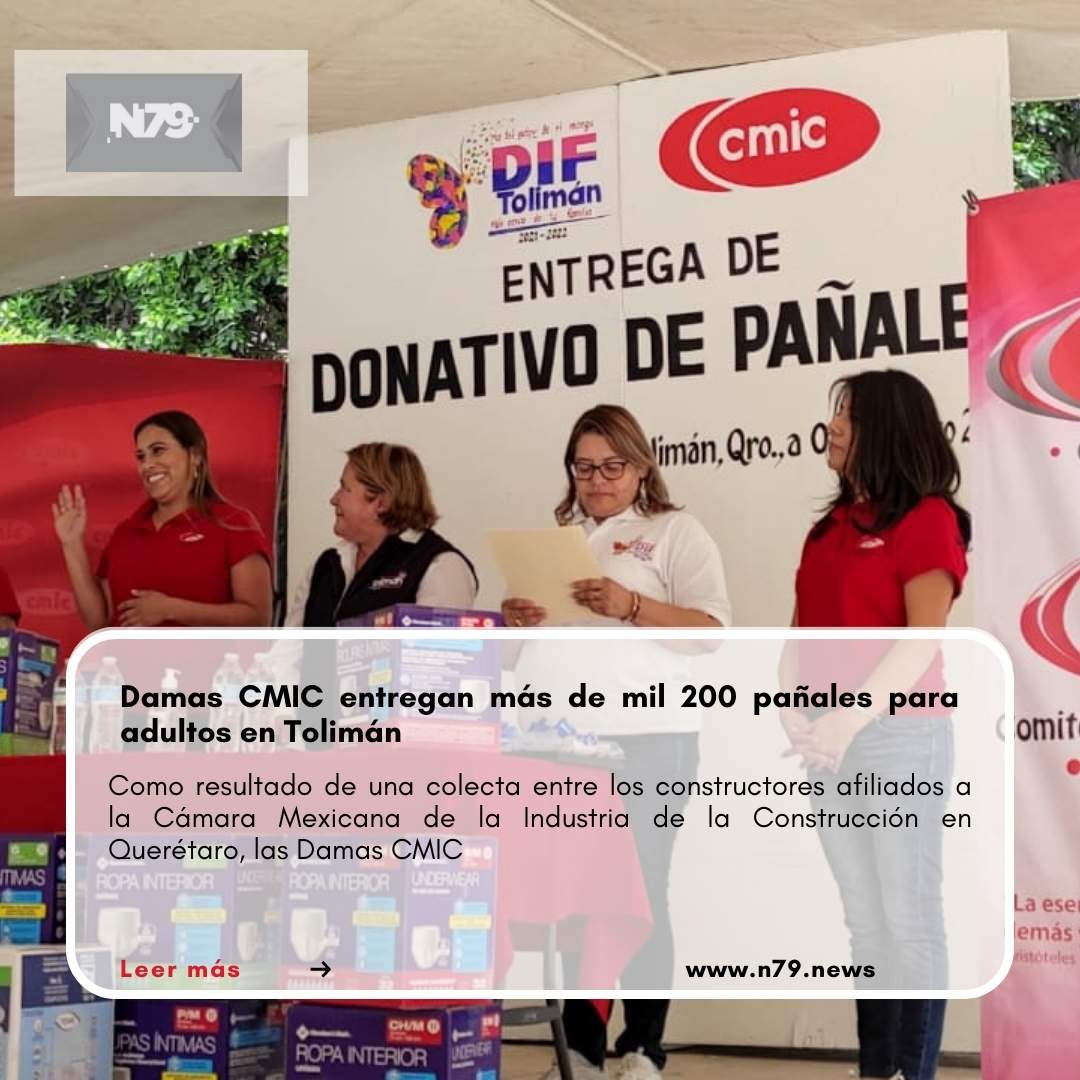 Damas CMIC entregan más de mil 200 pañales para adultos en Tolimán