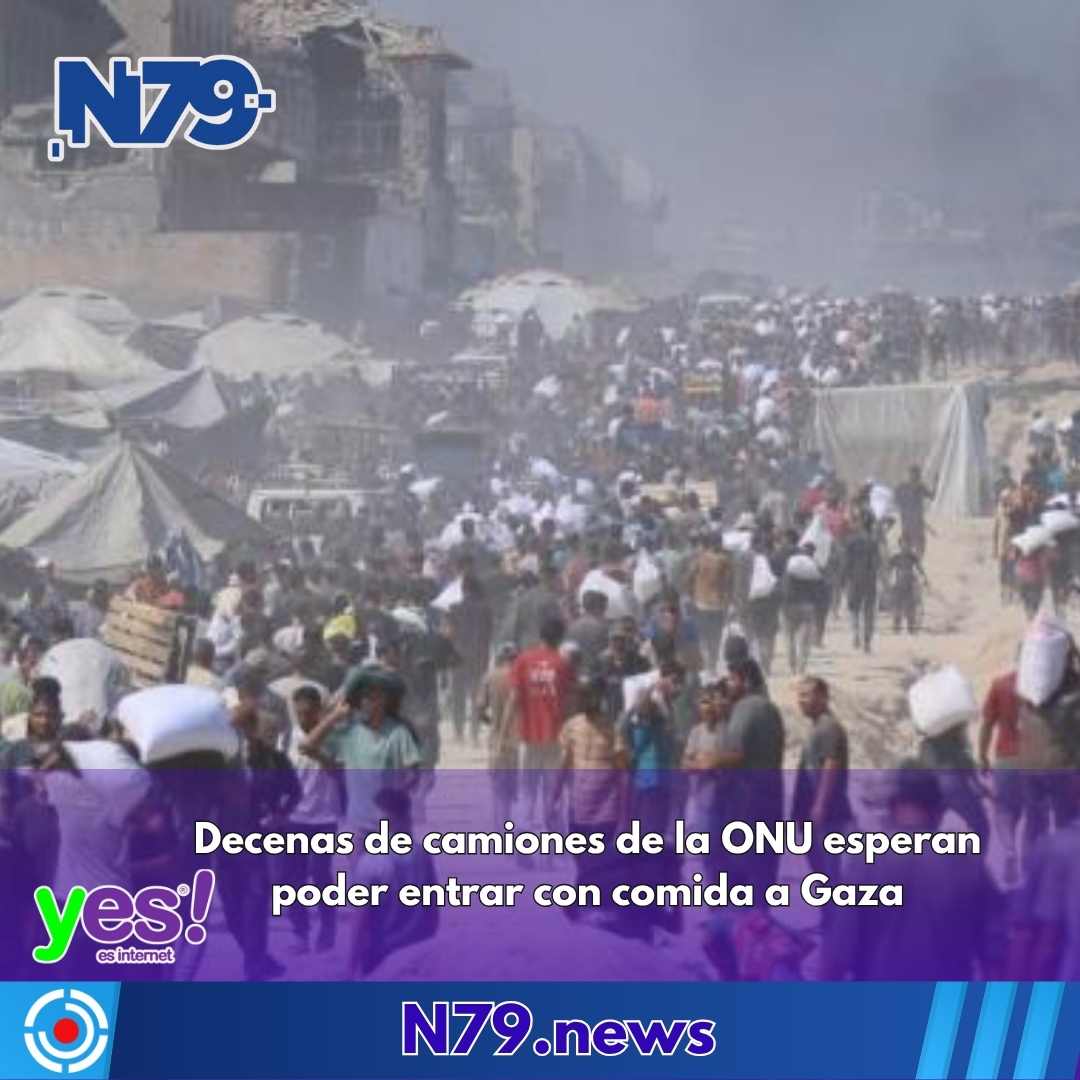 Decenas de camiones de la ONU esperan poder entrar con comida a Gaza