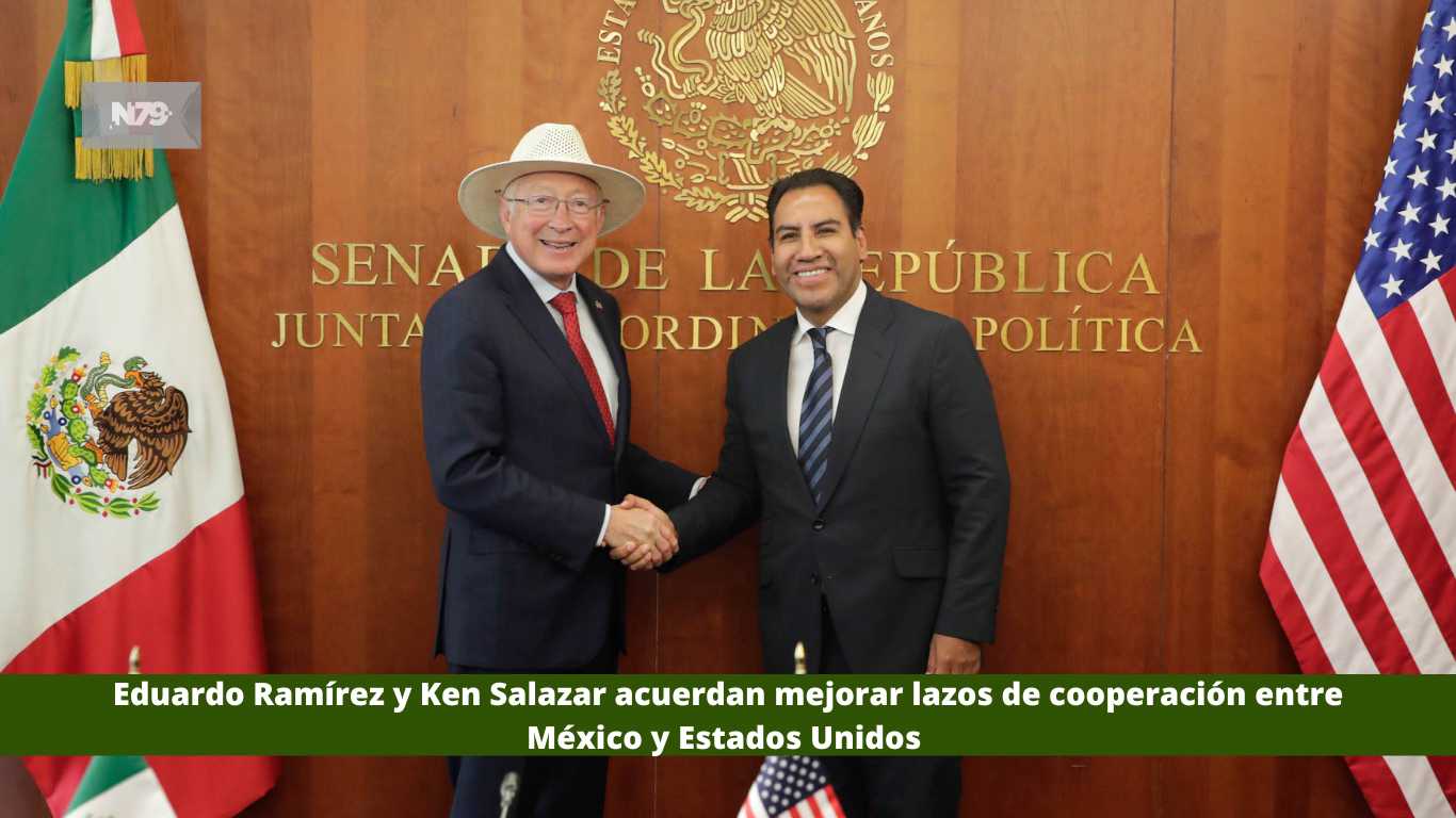 Eduardo Ramírez y Ken Salazar acuerdan mejorar lazos de cooperación entre México y Estados Unidos