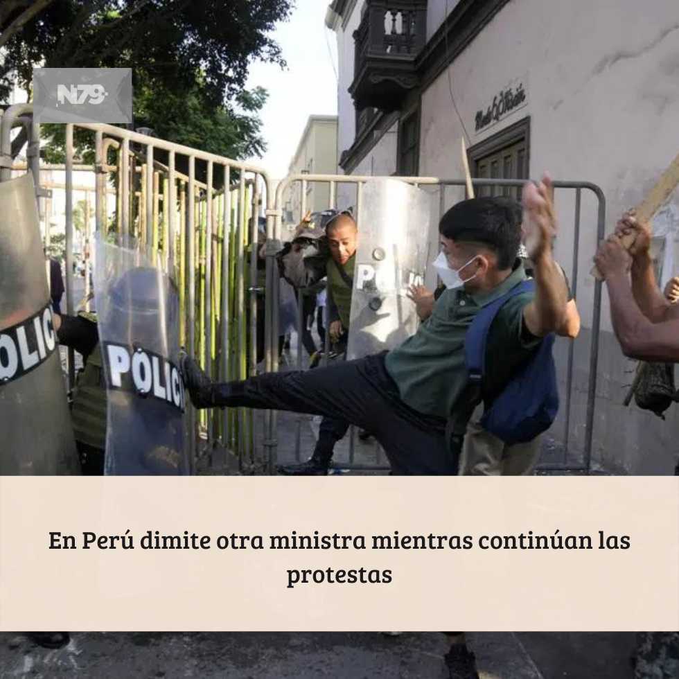 En Perú dimite otra ministra mientras continúan las protestas