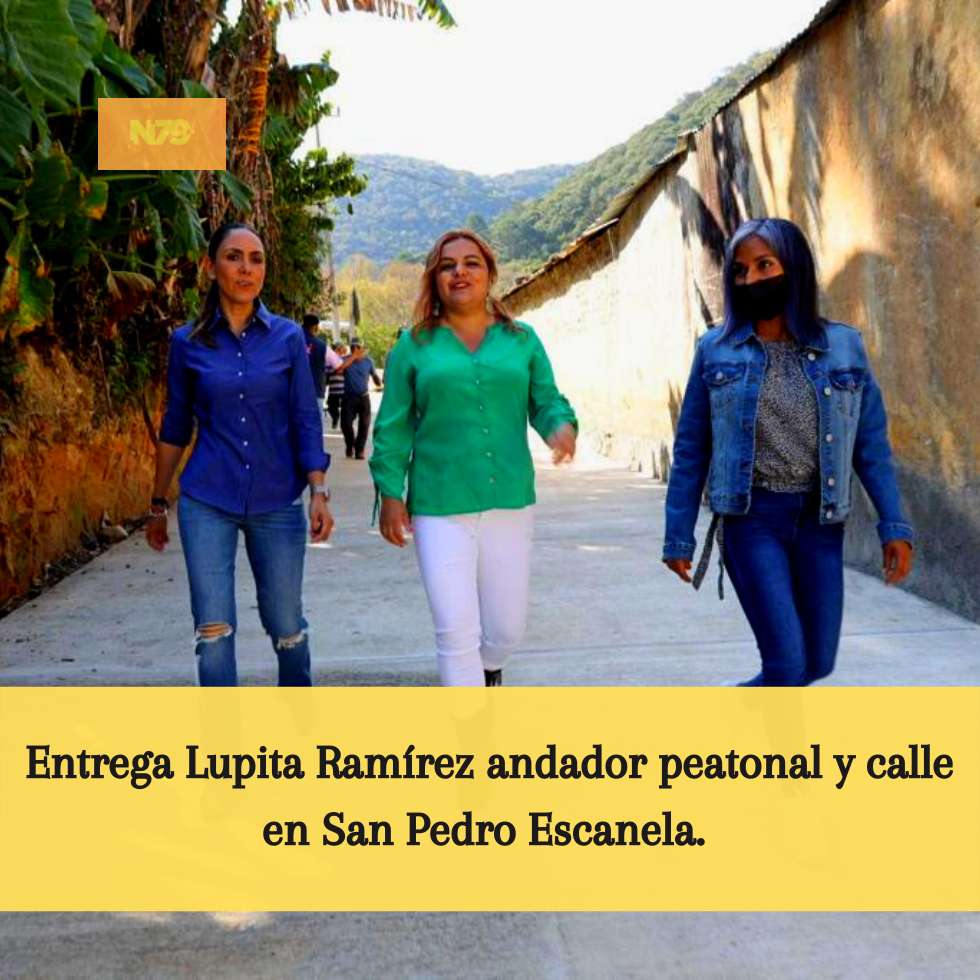 Entrega Lupita Ramírez andador peatonal y calle en San Pedro Escanela.