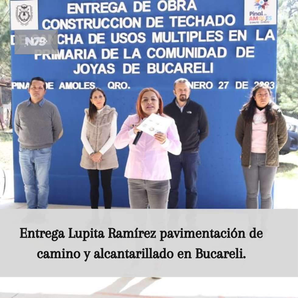 Entrega Lupita Ramírez pavimentación de camino y alcantarillado en Bucareli.