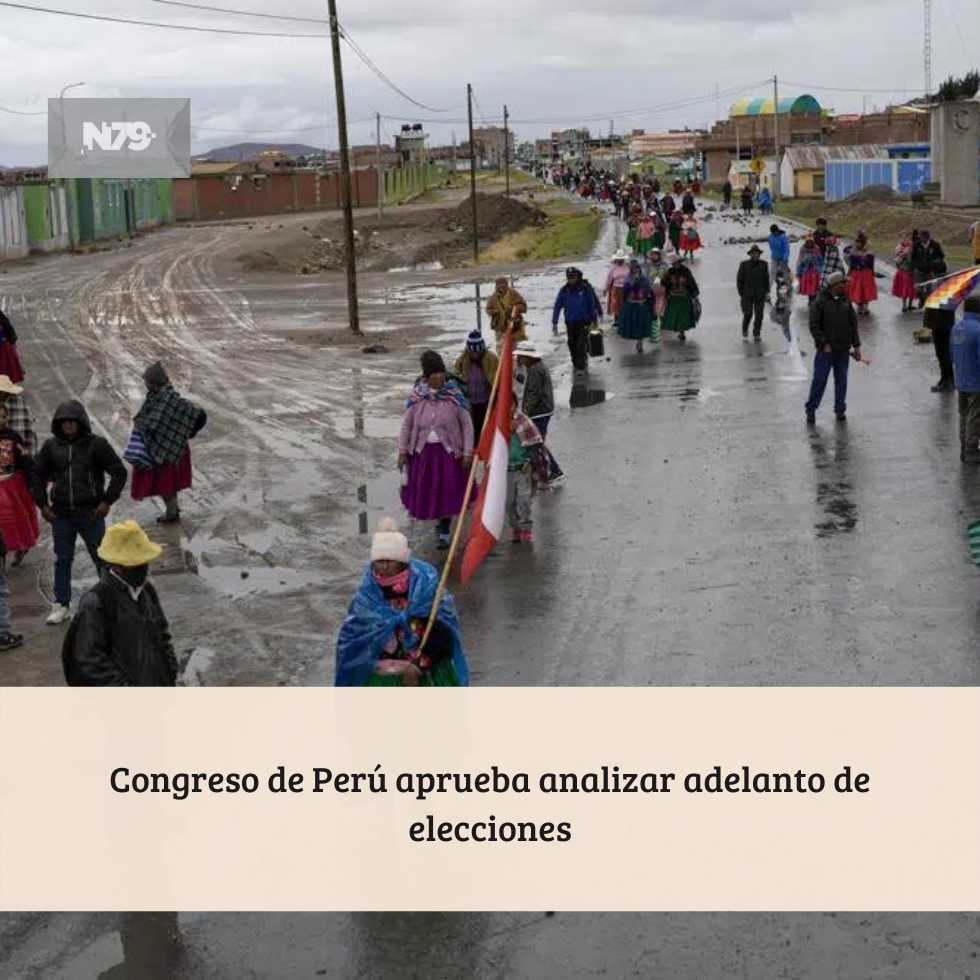 Congreso de Perú aprueba analizar adelanto de elecciones