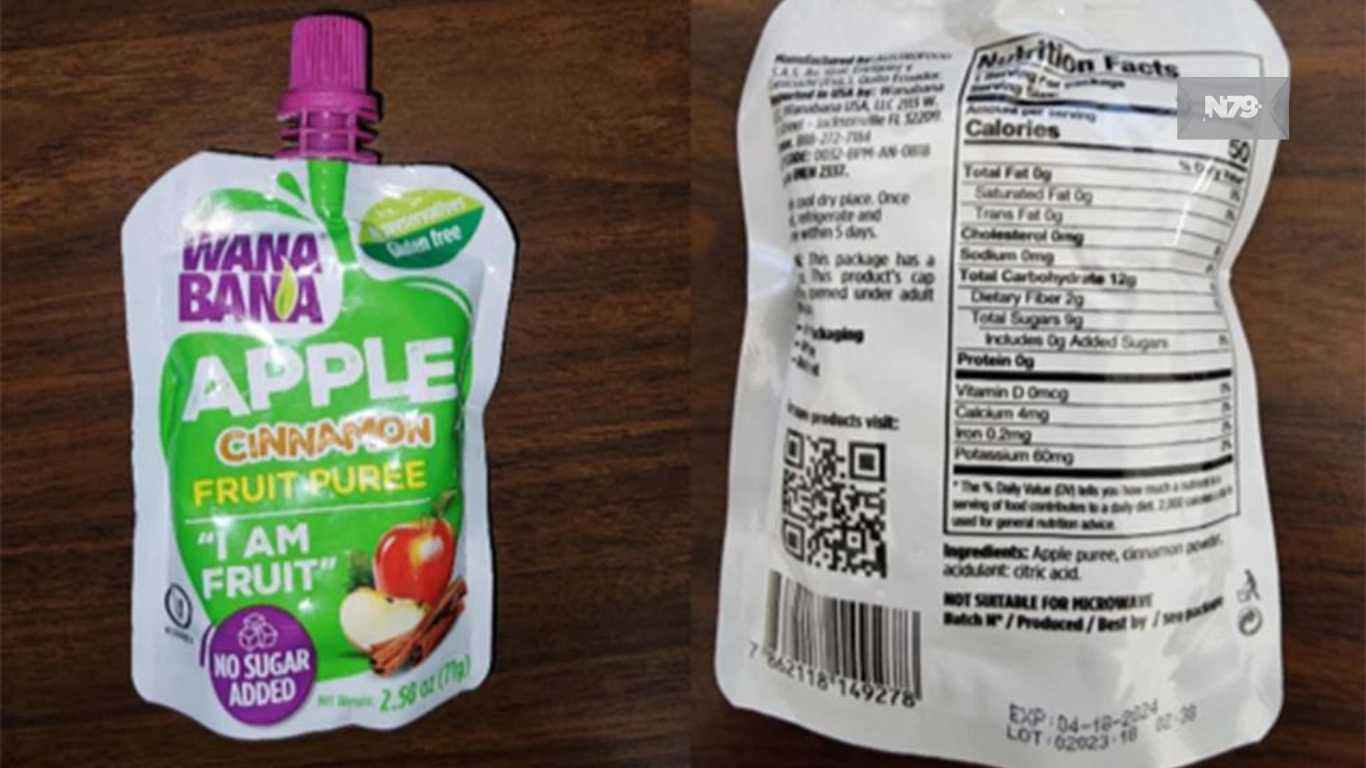 FDA advierte sobre presencia de plomo en puré de frutas WanaBana