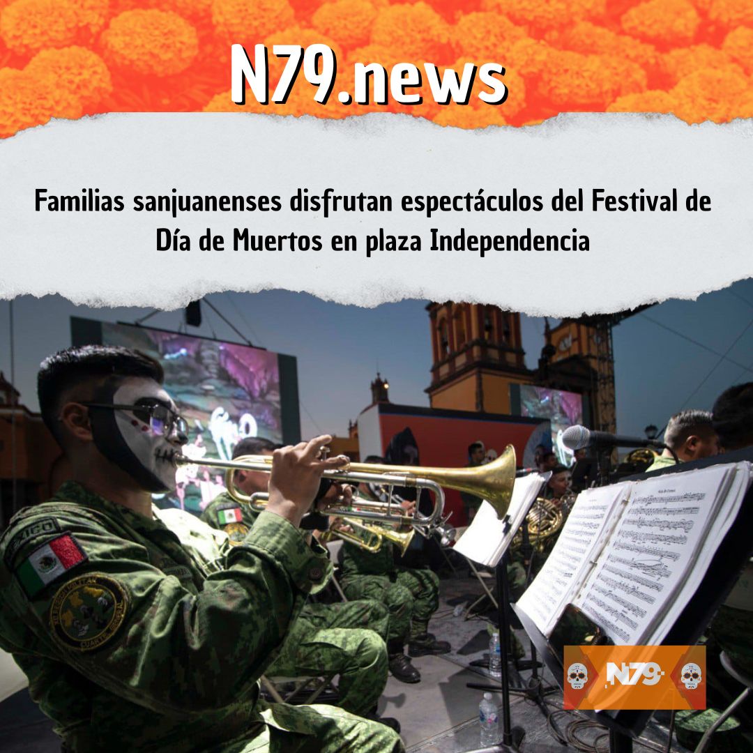 Familias sanjuanenses disfrutan espectáculos del Festival de Día de Muertos en plaza Independencia