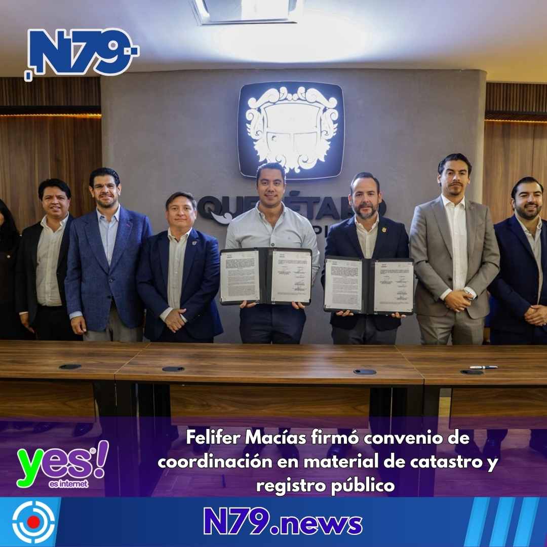 Felifer Macías firmó convenio de coordinación en material de catastro y registro público