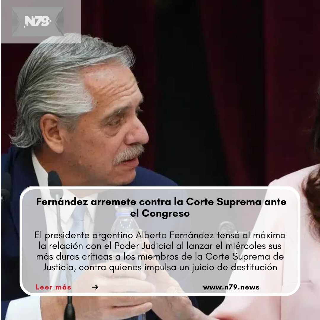 Fernández arremete contra la Corte Suprema ante el Congreso