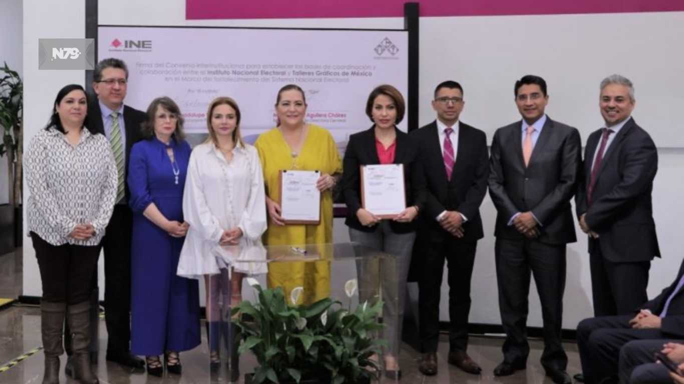 Firma INE con Talleres Gráficos de México convenio marco para la impresión de 312 millones de boletas del PEF 2024