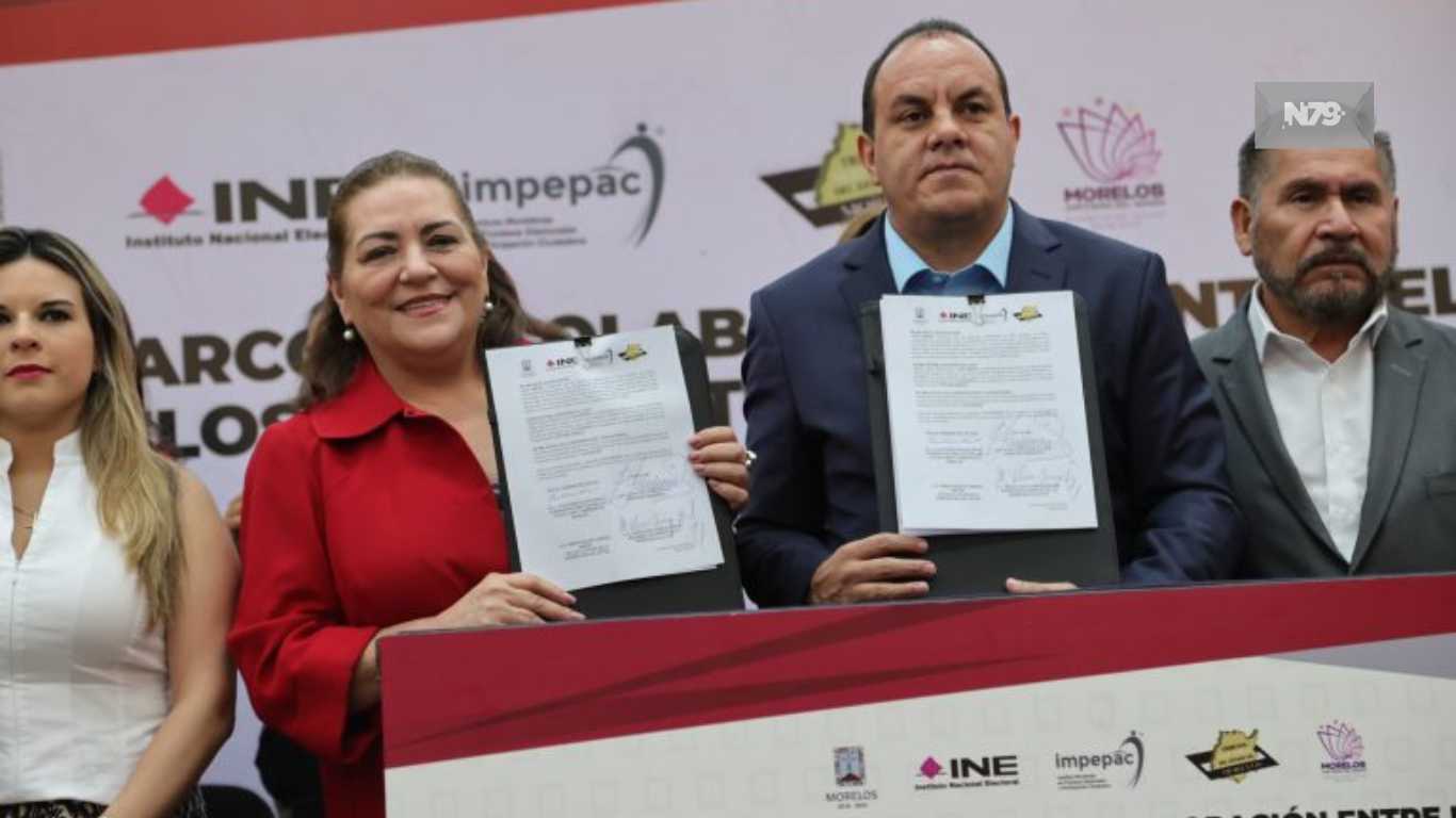 Firman INE y gobierno del estado de Morelos convenio marco de colaboración