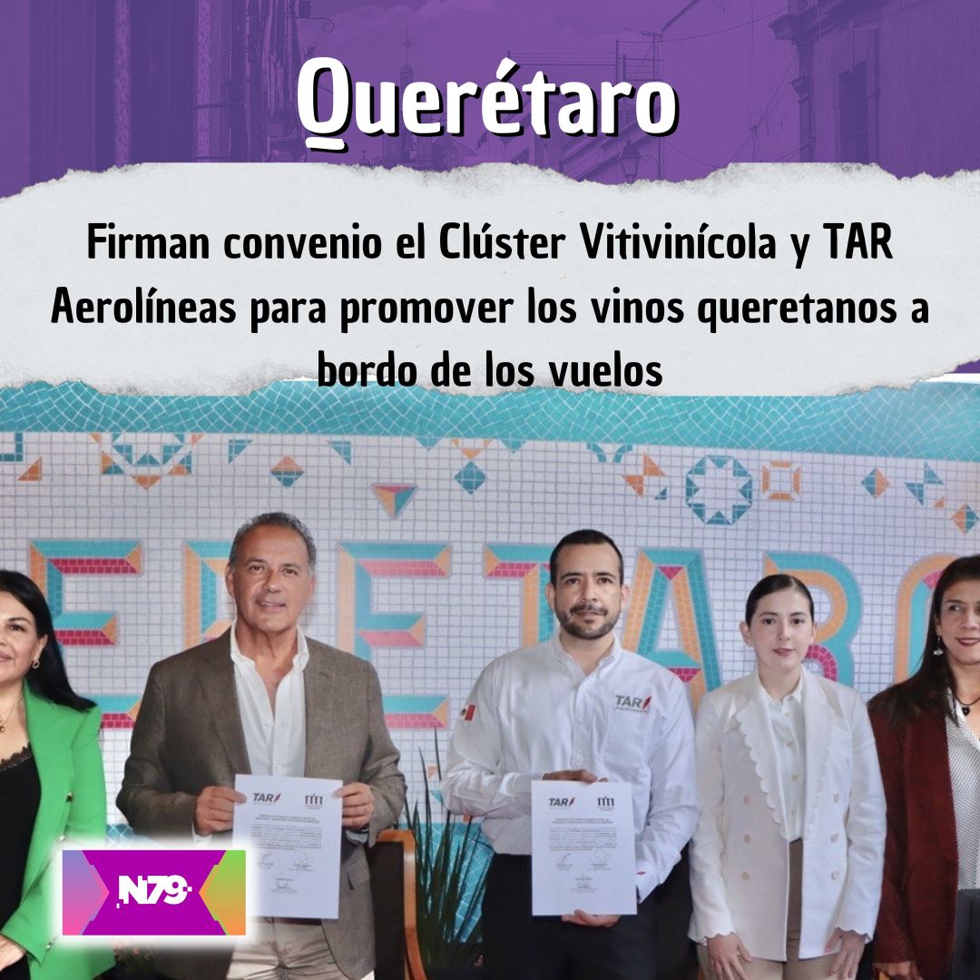 Firman convenio el Clúster Vitivinícola y TAR Aerolíneas para promover los vinos queretanos a bordo de los vuelos