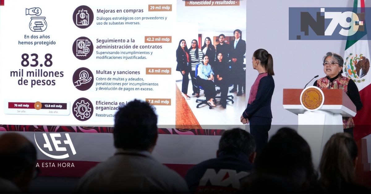 Gobierno reporta ahorro de 83.8 mil millones