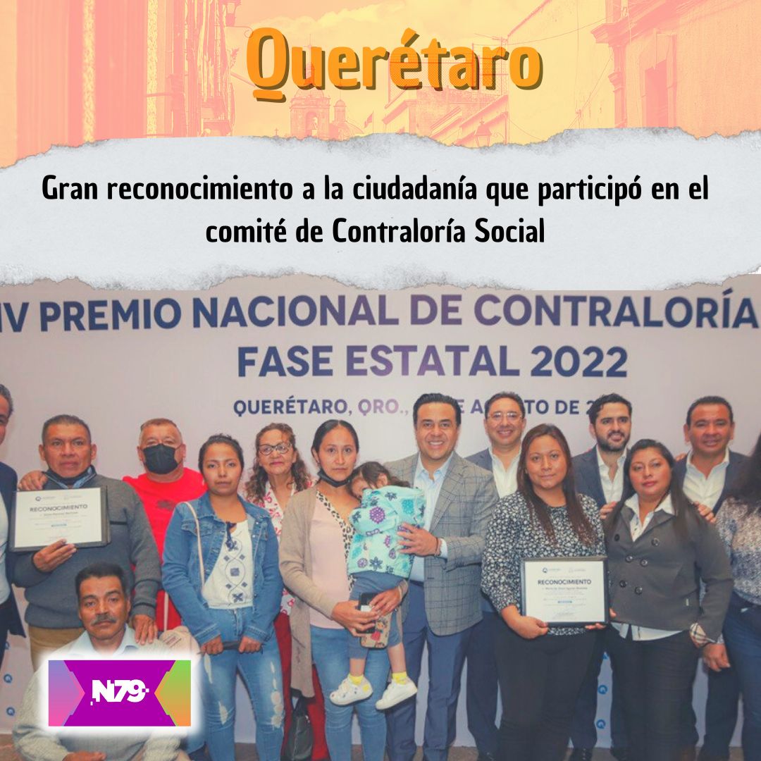 Gran reconocimiento a la ciudadanía que participó en el comité de Contraloría Social