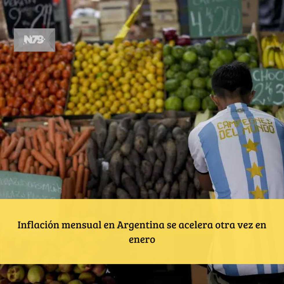 Inflación mensual en Argentina se acelera otra vez en enero