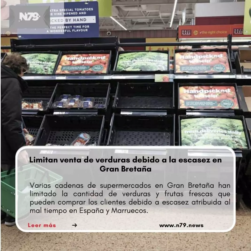 Limitan venta de verduras debido a la escasez en Gran Bretaña