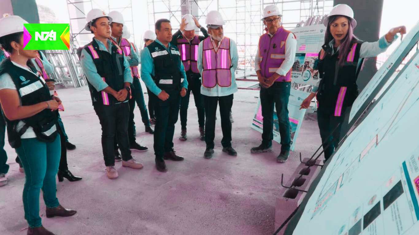 Luis Nava, acudió al Centro de Innovación, BLOQUE, para supervisar los avances en la construcción de este espacio