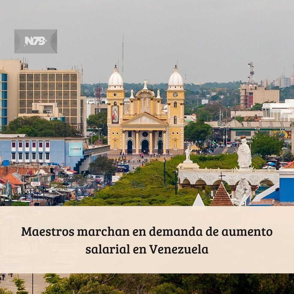 Maestros marchan en demanda de aumento salarial en Venezuela