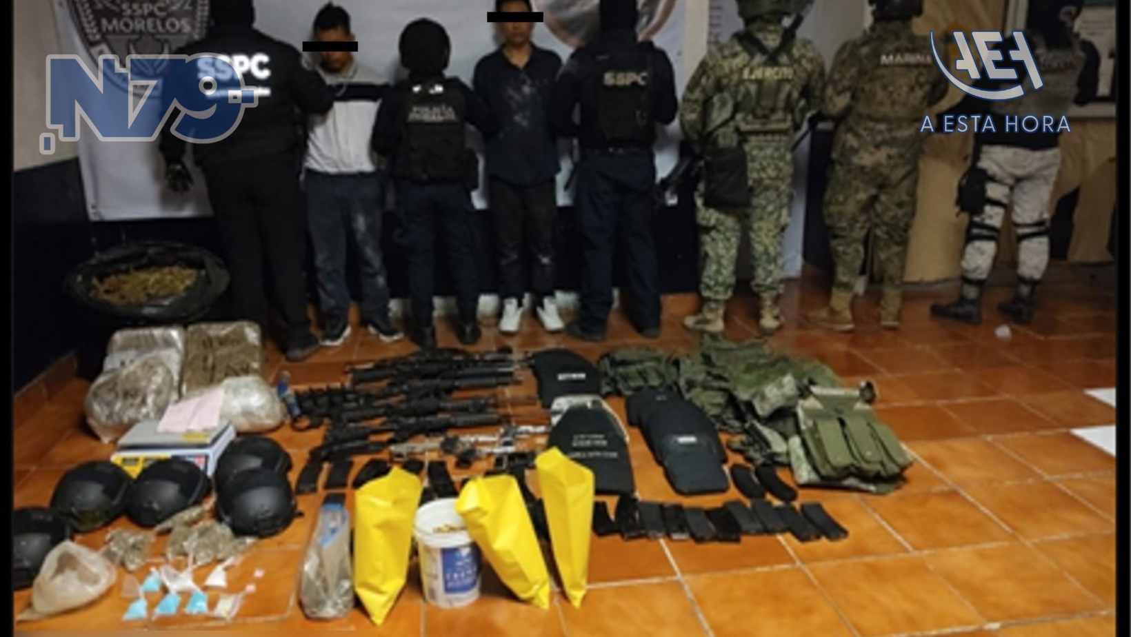 Marina en acciones coordinadas asegura presunta droga y diversos efectos, en el estado de Morelos