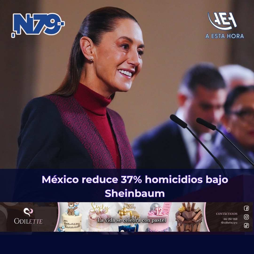 México reduce 37% homicidios bajo Sheinbaum