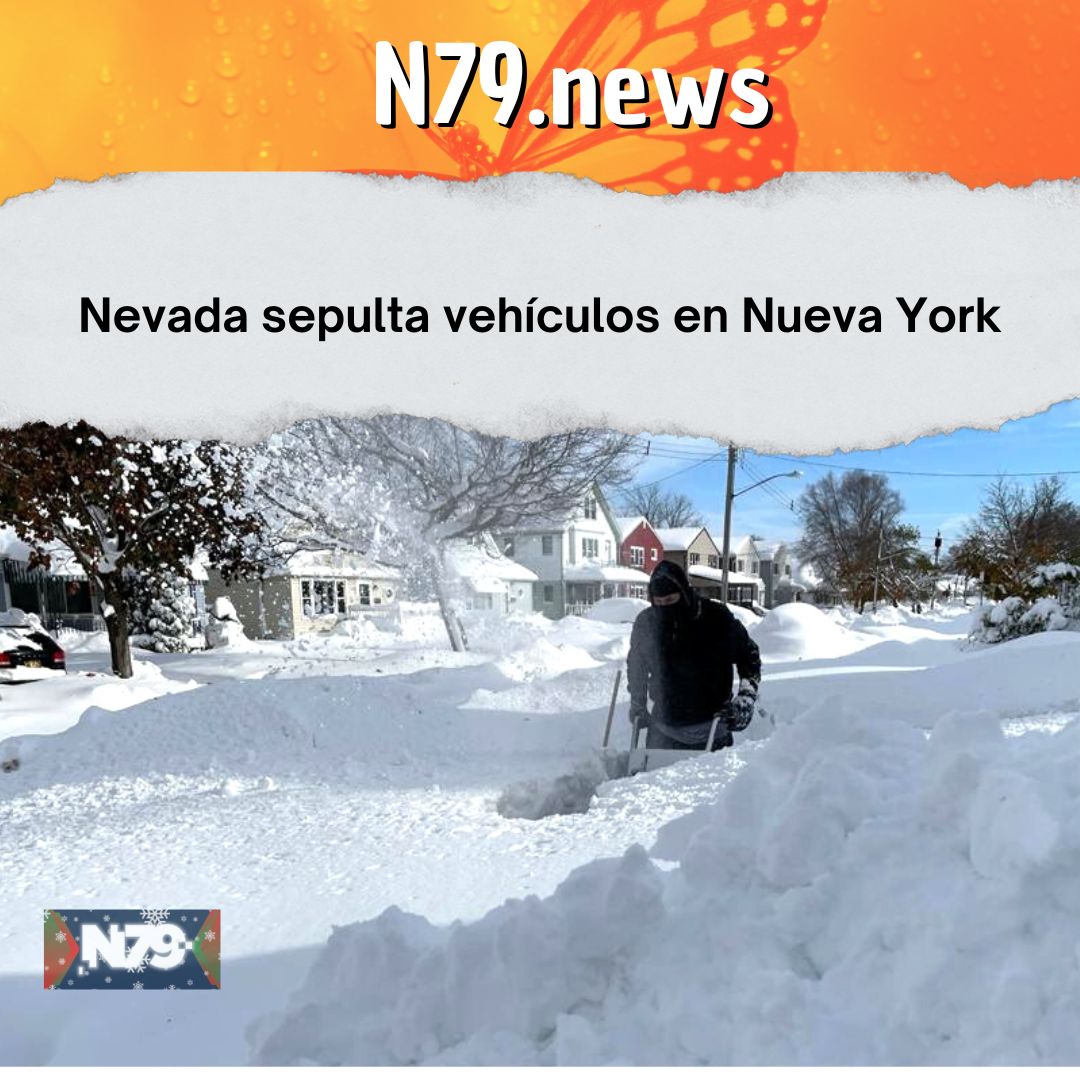 Nevada sepulta vehículos en Nueva York