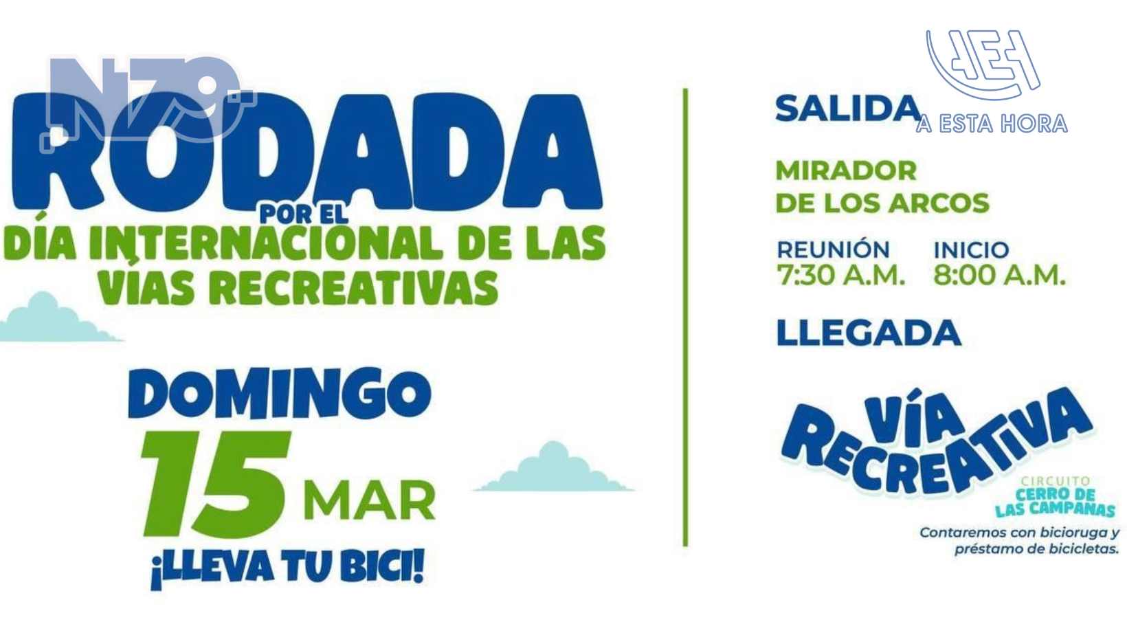 Organizan rodada de 4 kilómetros en Querétaro por el Día Internacional de las Vías Recreativas