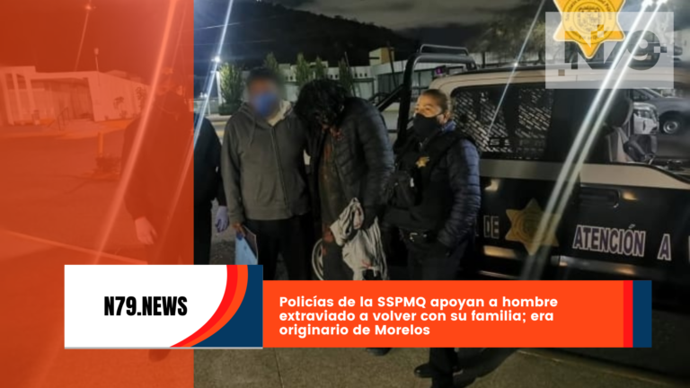 Policías de la SSPMQ apoyan a hombre extraviado a volver con su familia; era originario de Morelos
