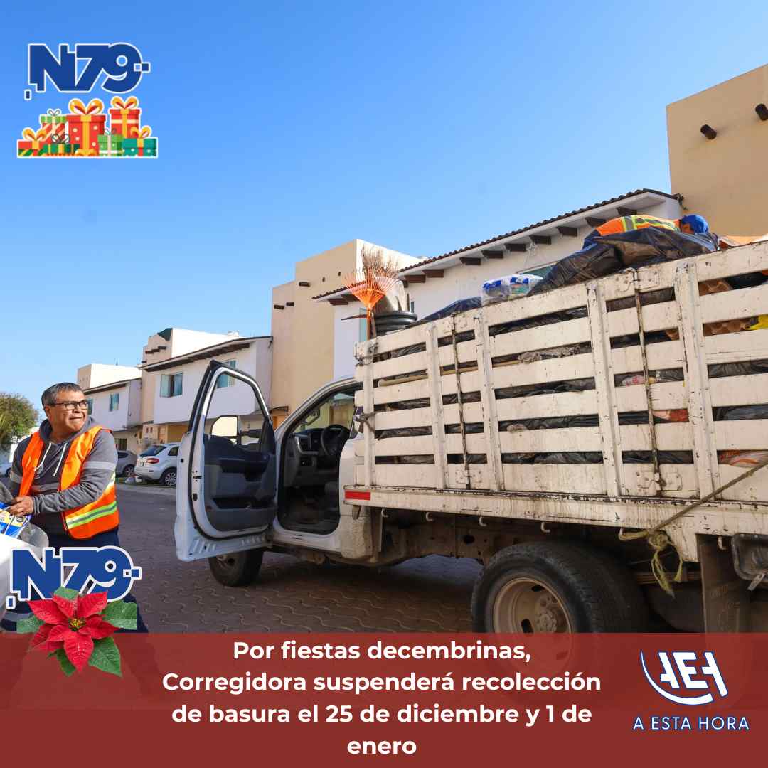 Por fiestas decembrinas, Corregidora suspenderá recolección de basura el 25 de diciembre y 1 de enero