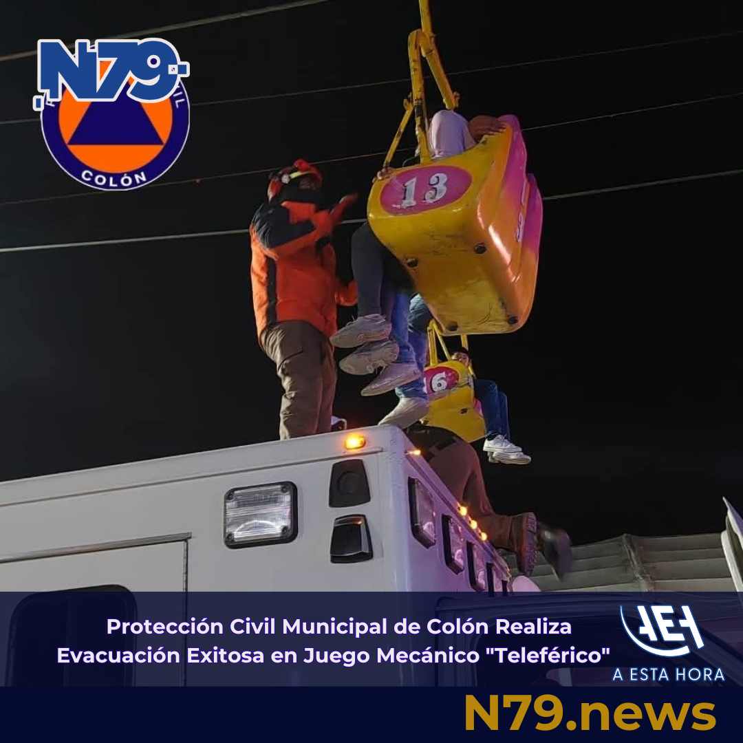 Protección Civil Municipal de Colón Realiza Evacuación Exitosa en Juego Mecánico