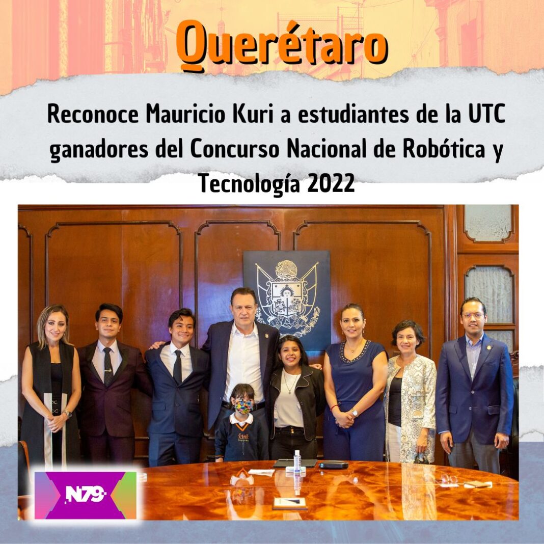 Reconoce Mauricio Kuri a estudiantes de la UTC ganadores del Concurso Nacional de Robótica y Tecnología 2022