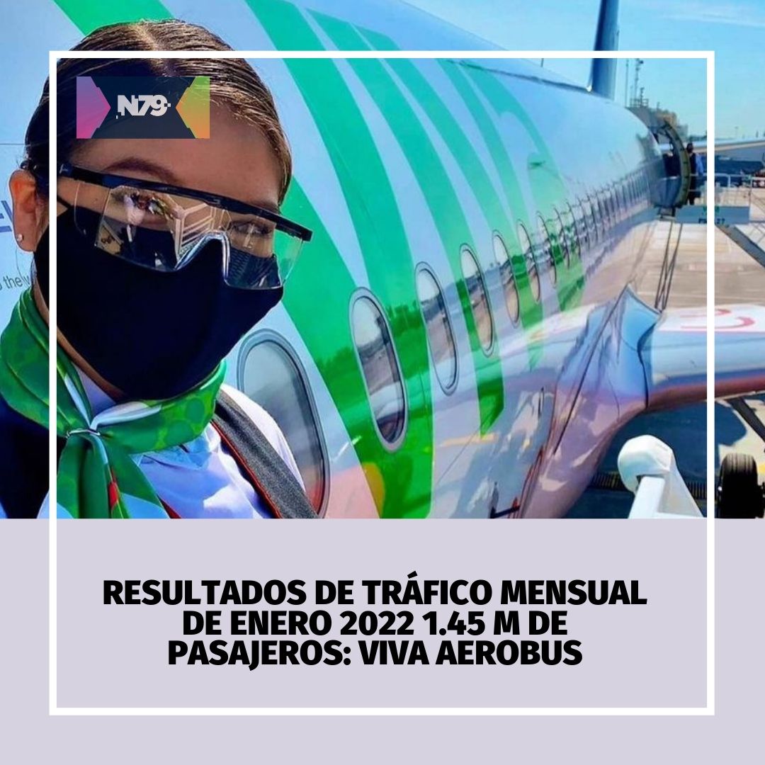 Resultados de tráfico mensual de enero 2022 1.45 M de pasajeros Viva Aerobus