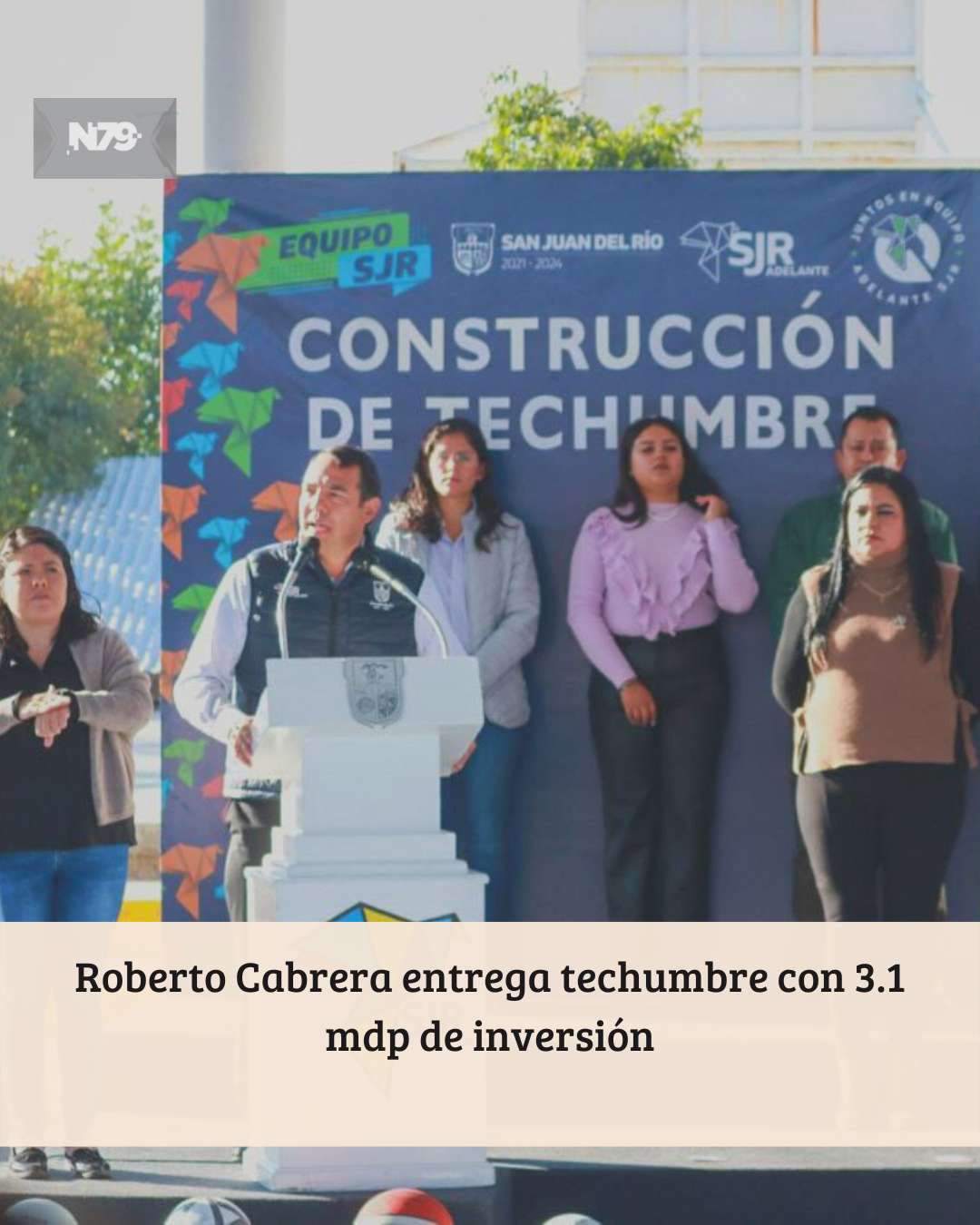 Roberto Cabrera entrega techumbre con 3.1 mdp de inversión