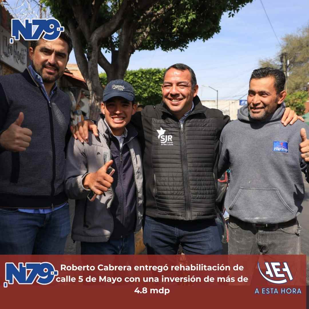 Roberto Cabrera entregó rehabilitación de calle 5 de Mayo con una inversión de más de 4.8 mdp