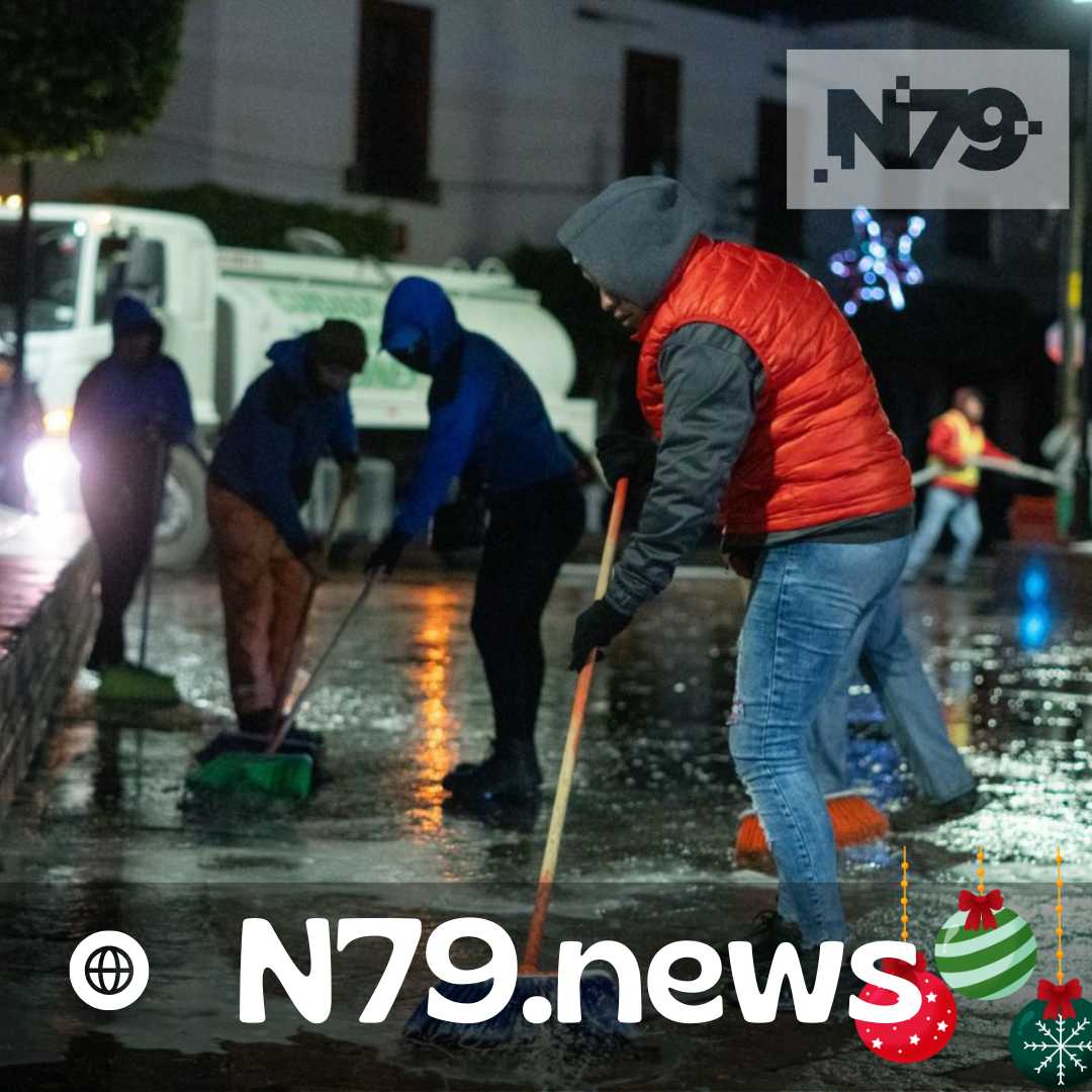 Roberto Cabrera supervisa trabajos de Servicios Públicos en Plaza Independencia