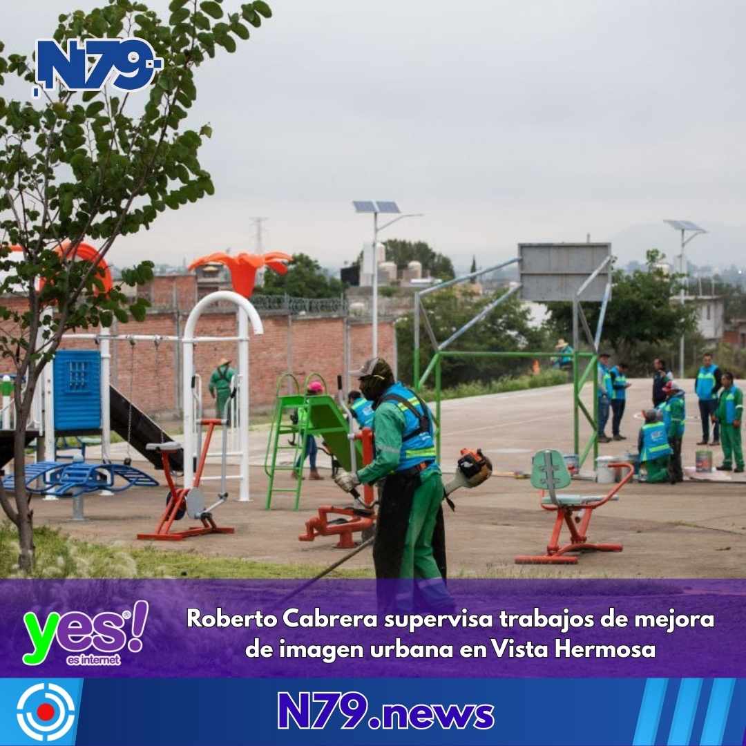 Roberto Cabrera supervisa trabajos de mejora de imagen urbana en Vista Hermosa