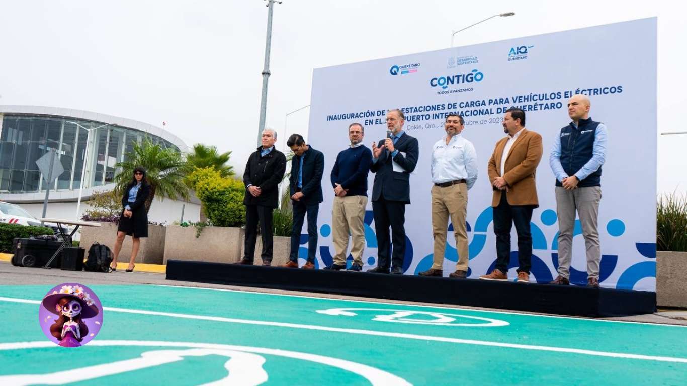 SEDESU Inaugura Estaciones de Carga para Vehículos Eléctricos en el Aeropuerto Internacional de Querétaro