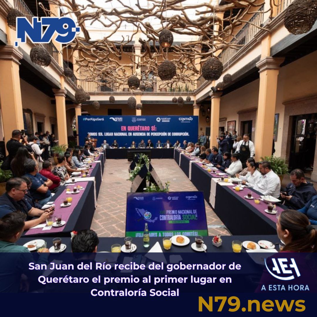 San Juan del Río recibe del gobernador de Querétaro el premio al primer lugar en Contraloría Social