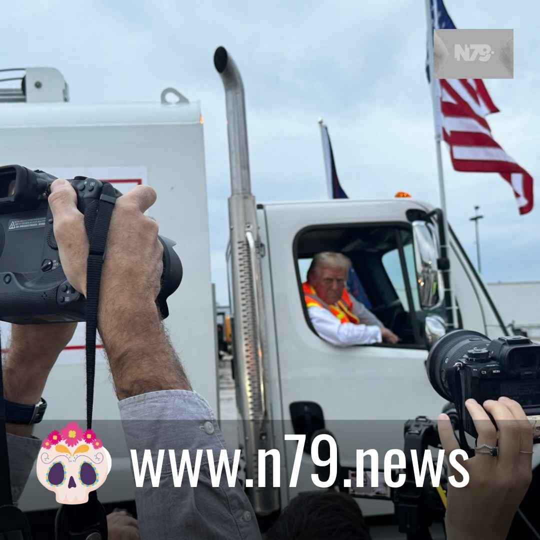 Trump confronta a Biden con ironía desde un camión de basura