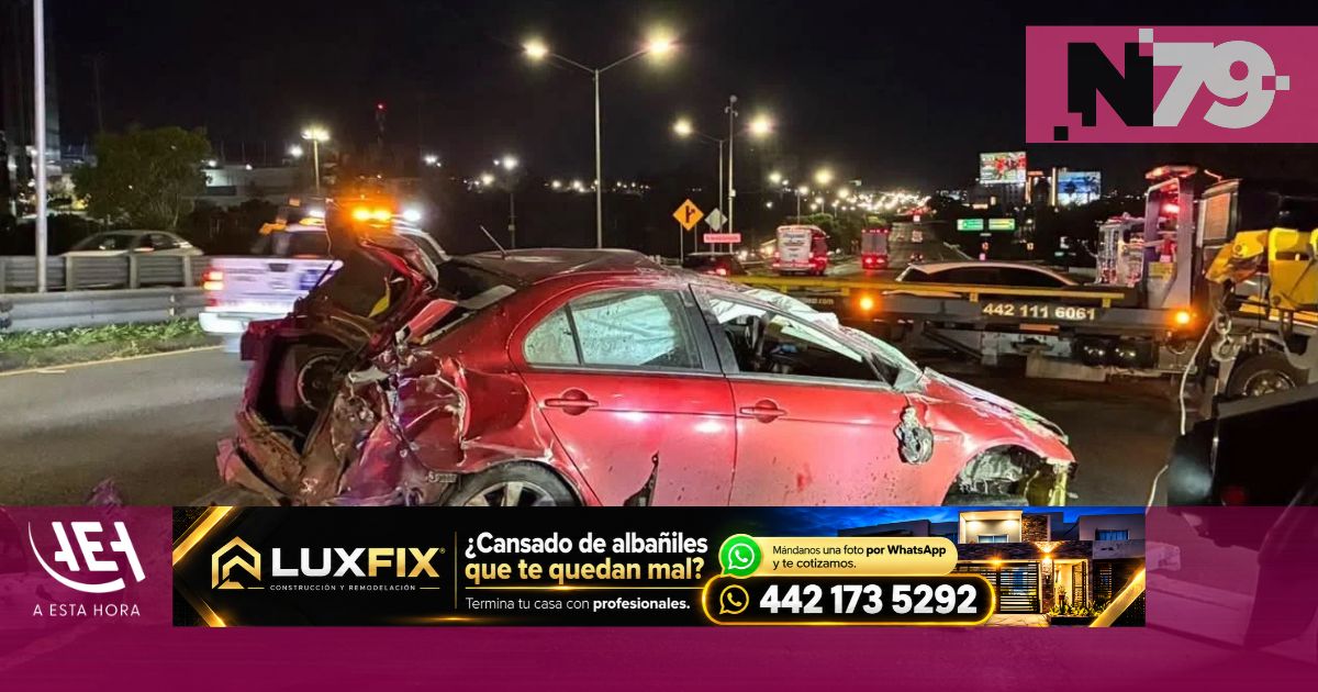 Vuelca automóvil en carretera 57; dos lesionados